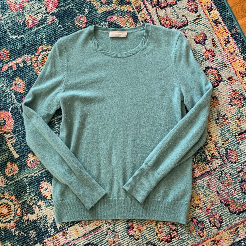 Everlane cashmere sweater in sea green
